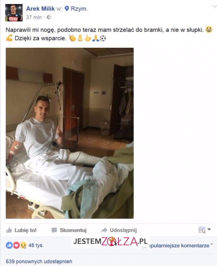 Arek Milik ma jednak dystans do siebie 