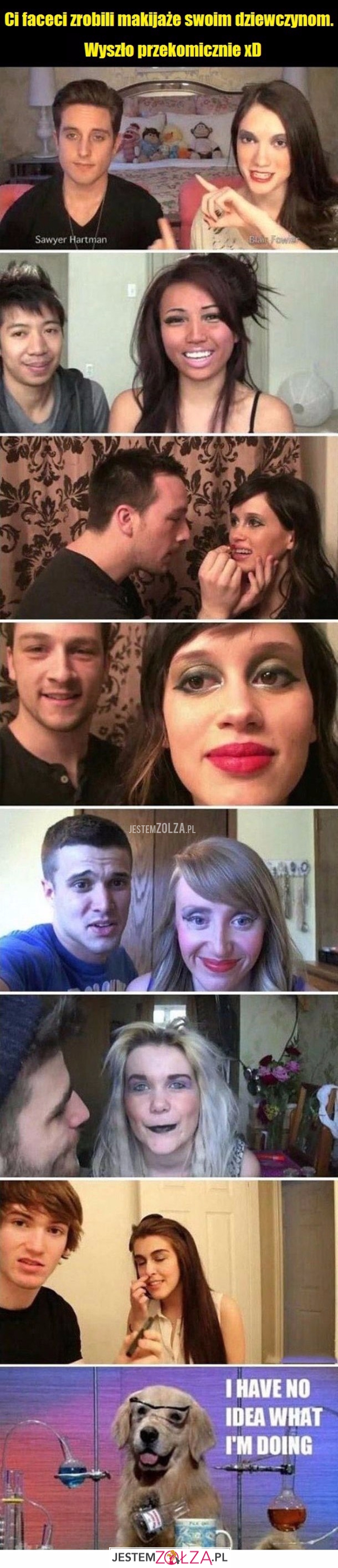Faceci robią makijaż