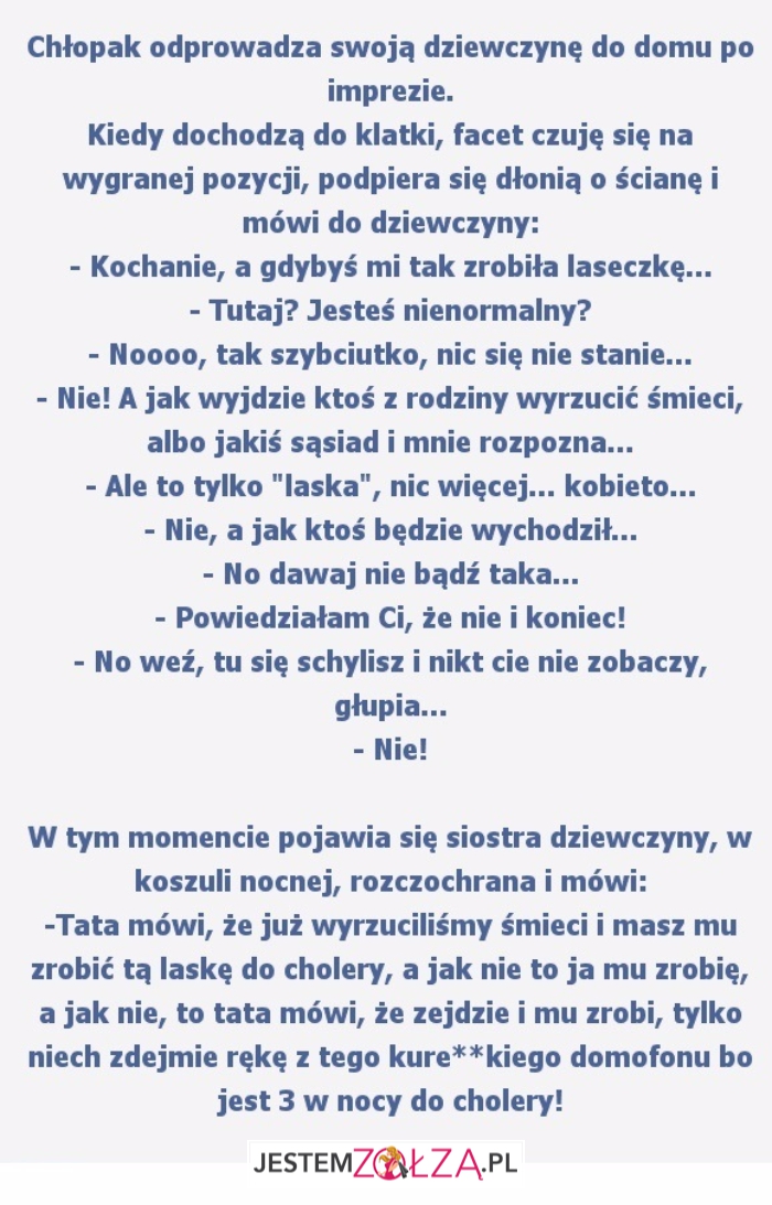 Chłopak odprowadza dziewczynę