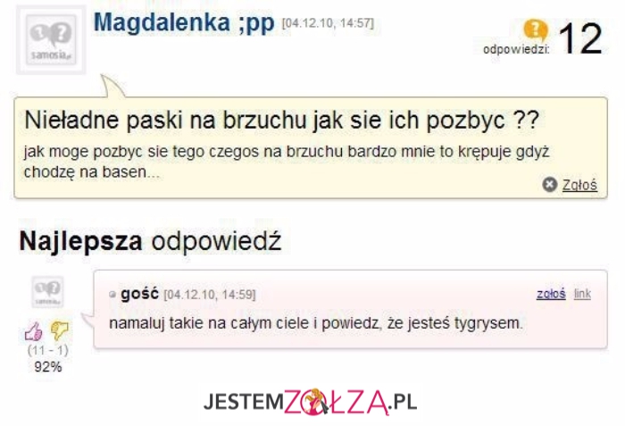 Paski na brzuchu