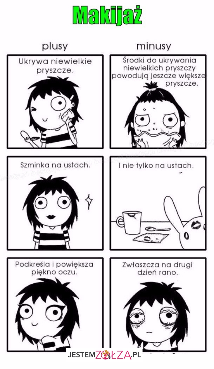 makijaż plusy/minusy