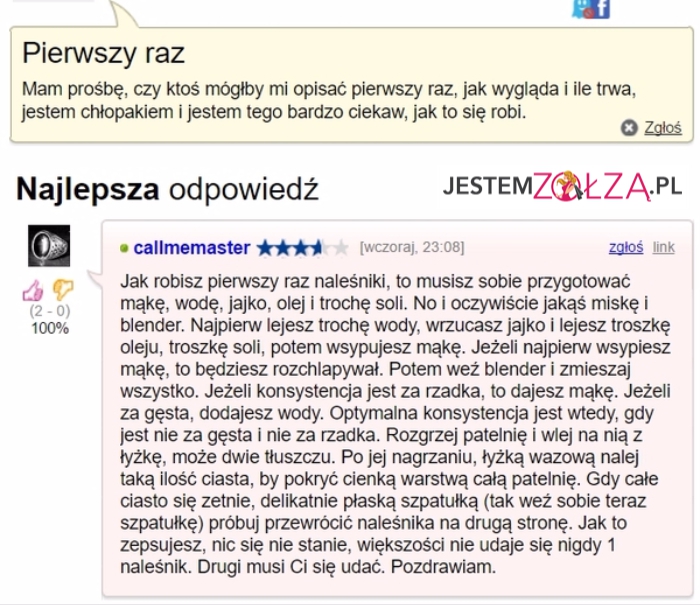 Pierwszy raz.