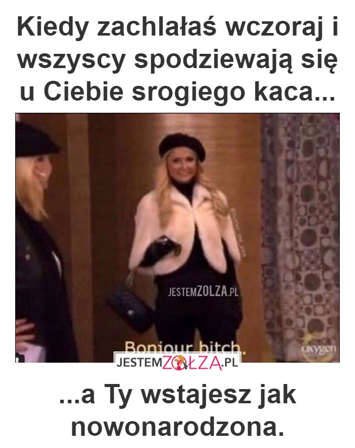 zachlałaś wczoraj