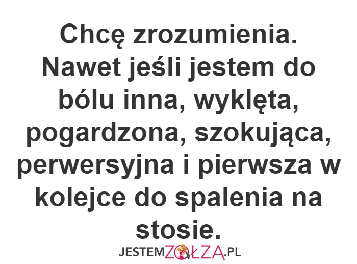 Chcę zrozumienia...
