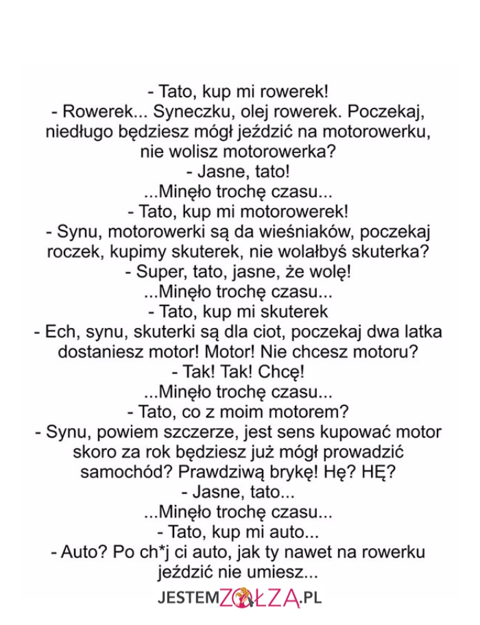 tato, kup mi rowerek