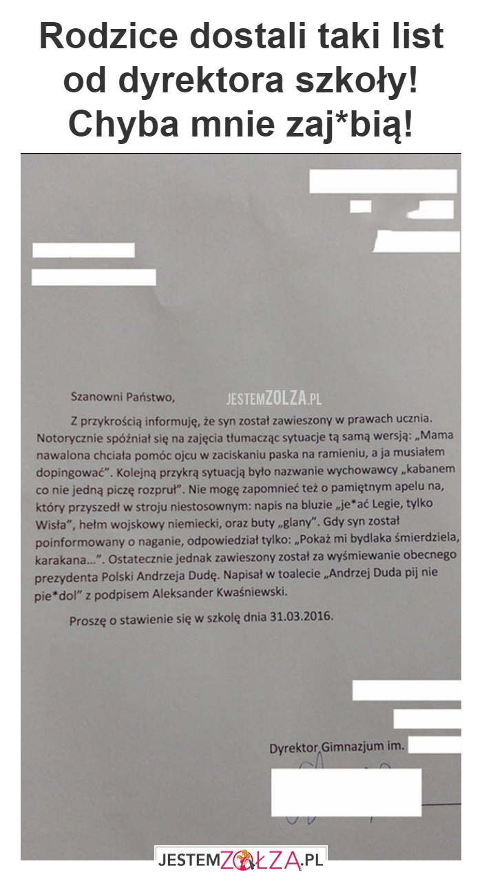Rodzice dostali taki 