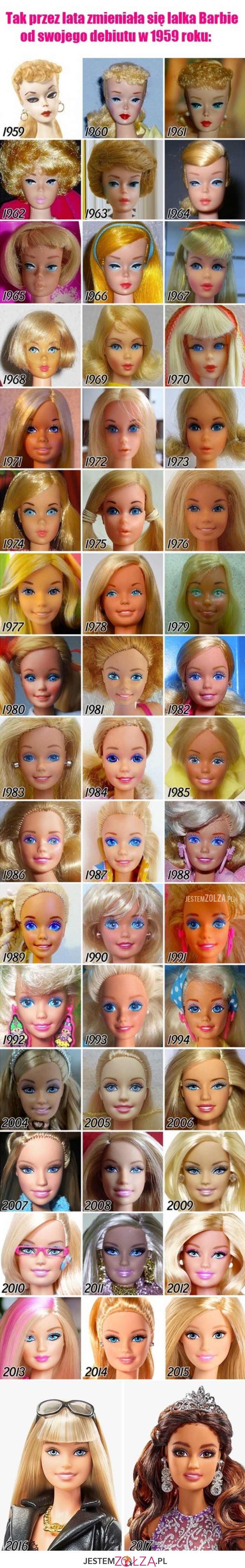 Tak się zmieniała lalka Barbie