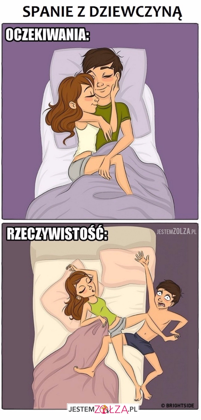 Spanie z dziewczyną...