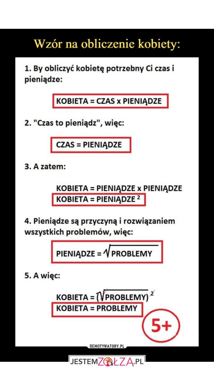 Wzór na obliczenie kobiety