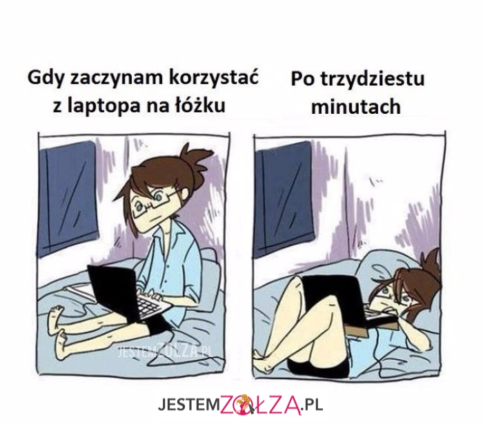 Korzystnie z laptopa