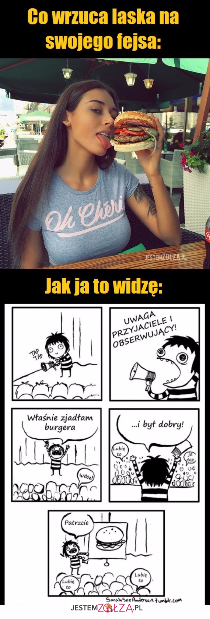 Co wrzuca laska na fejsa