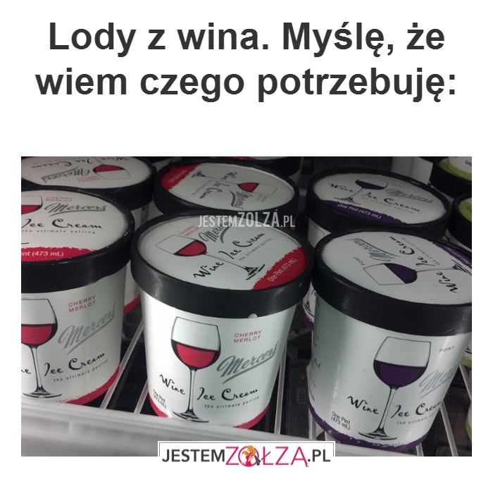Lody z wina...