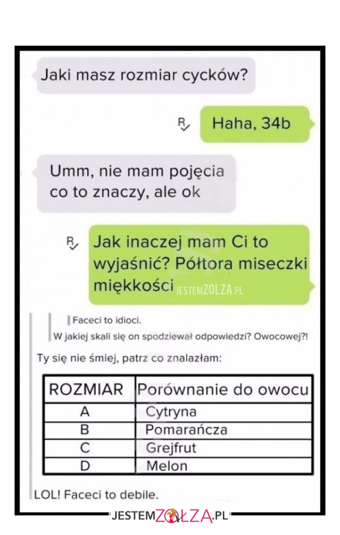 Jaki masz rozmiar cycków