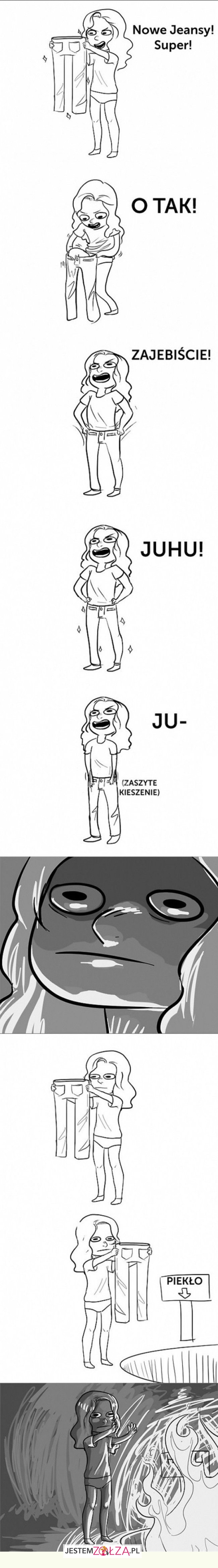 nowe jeansy