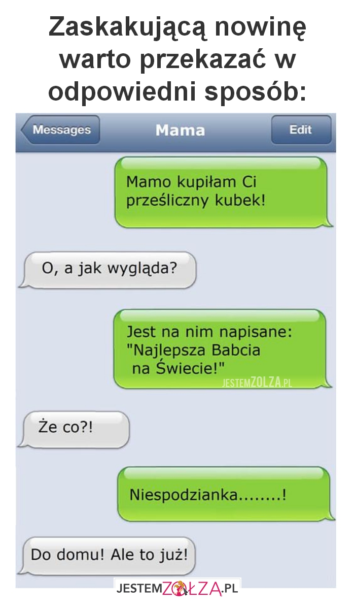 Zaskakującą nowinę 