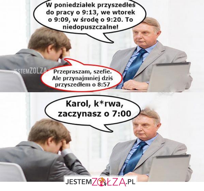 w poniedziałek przyszedłeś