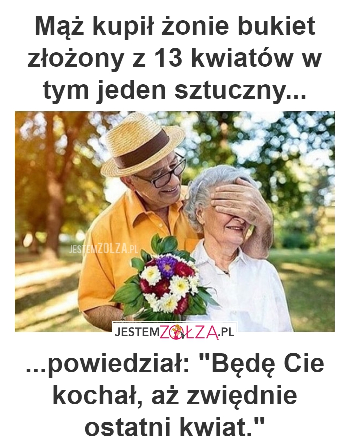 Mąż kupił żonie bukiet 