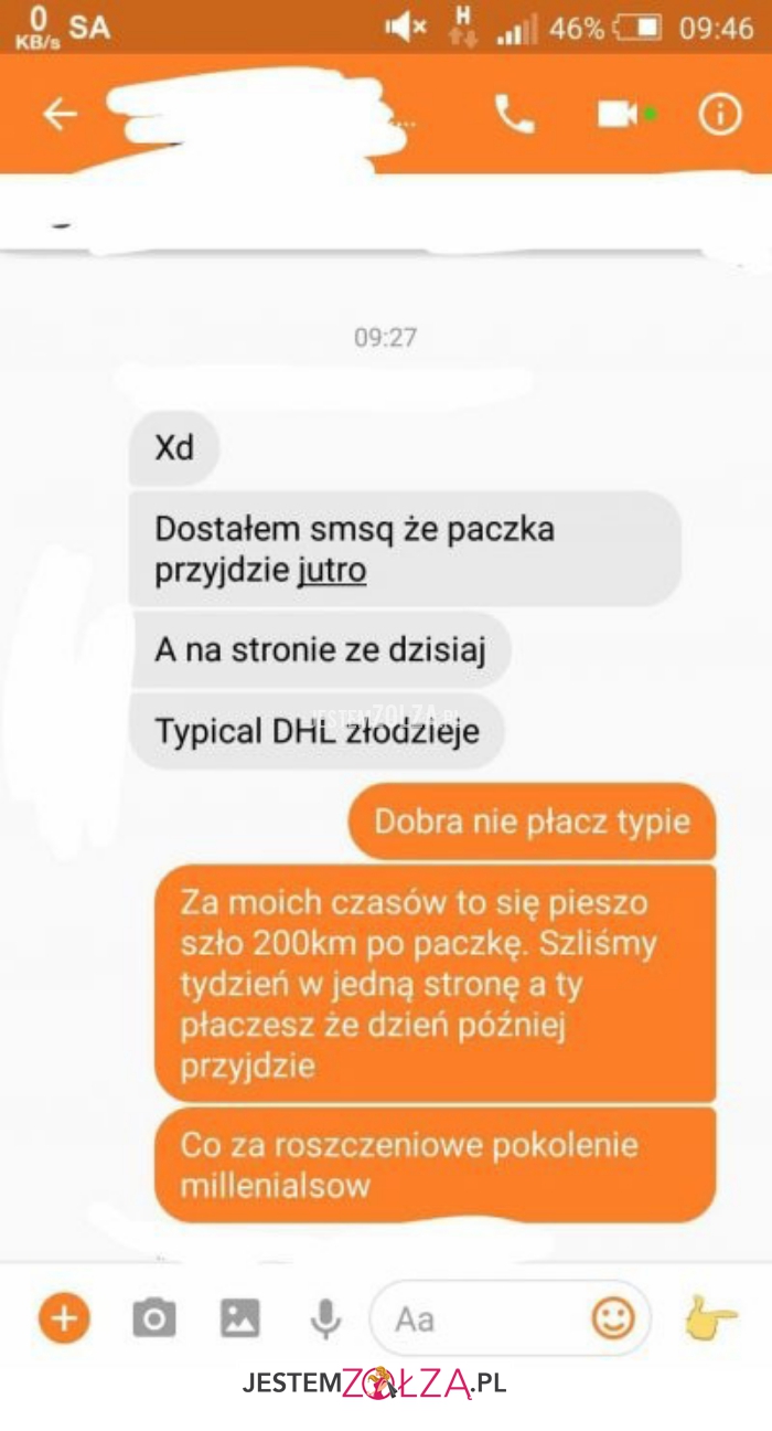 dostałem smsa