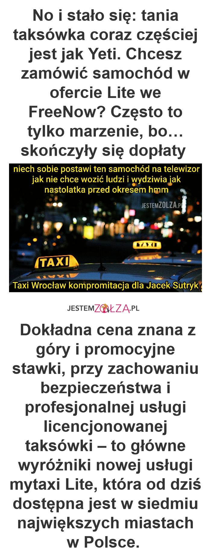 W taksówce czas to pieniądz. Ale czy FreeNow nie przesadza?