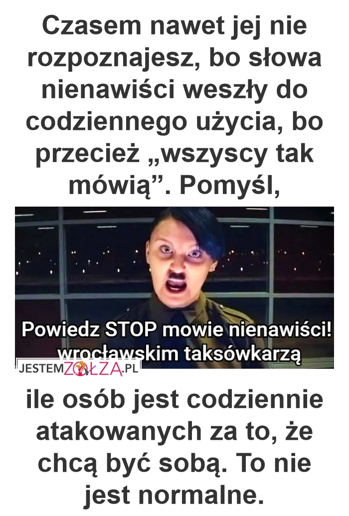 Powiedz STOP mowie nienawiści!  wrocławskim taksówkarzą
