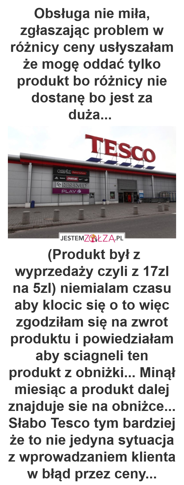 tesco : sama problem przez was wabrzych , nadużywanie stanowiska pracy hmm