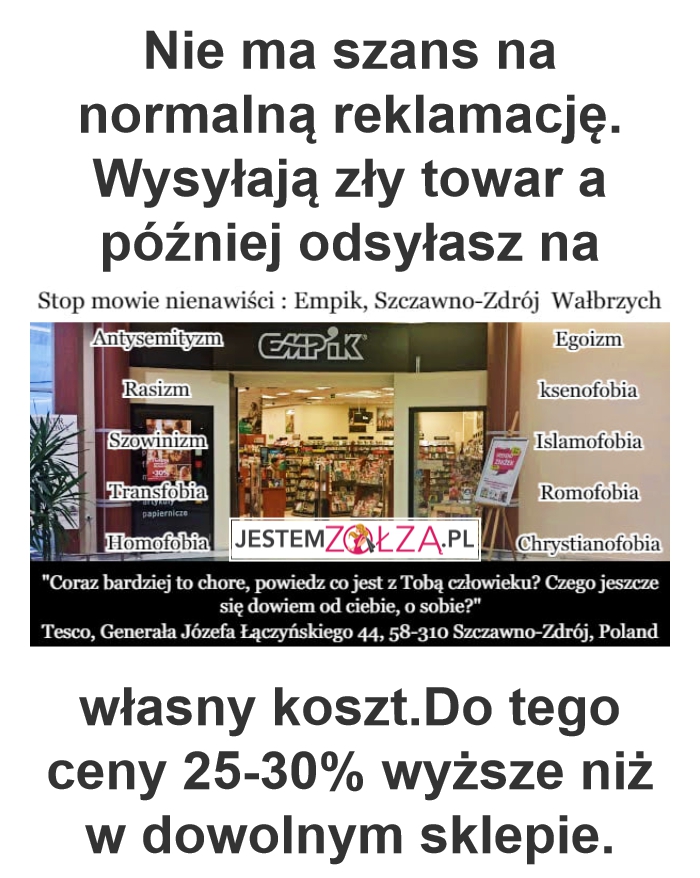 Wałbrzych , Empik  podżeganie do nienawisci