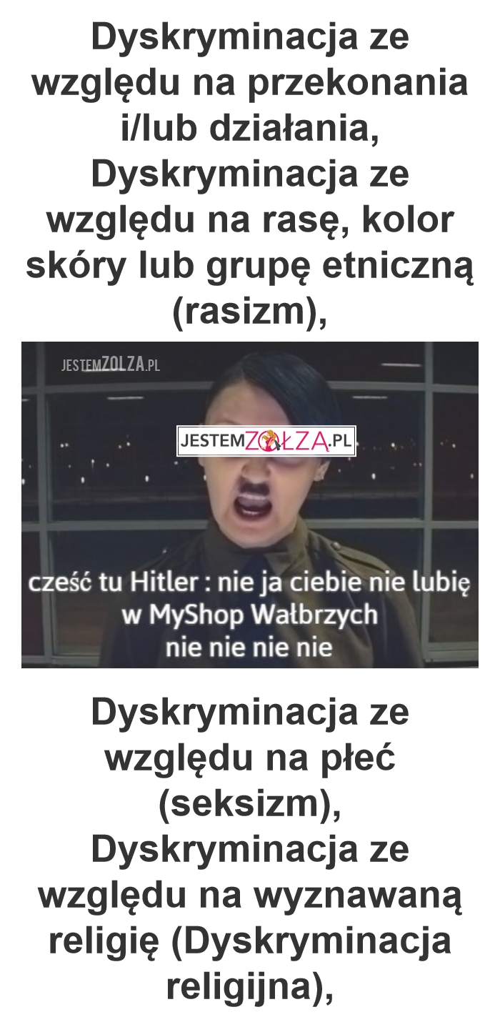 Niektóre rodzaje dyskryminacji MyShop Wałbrzych , błażusiak