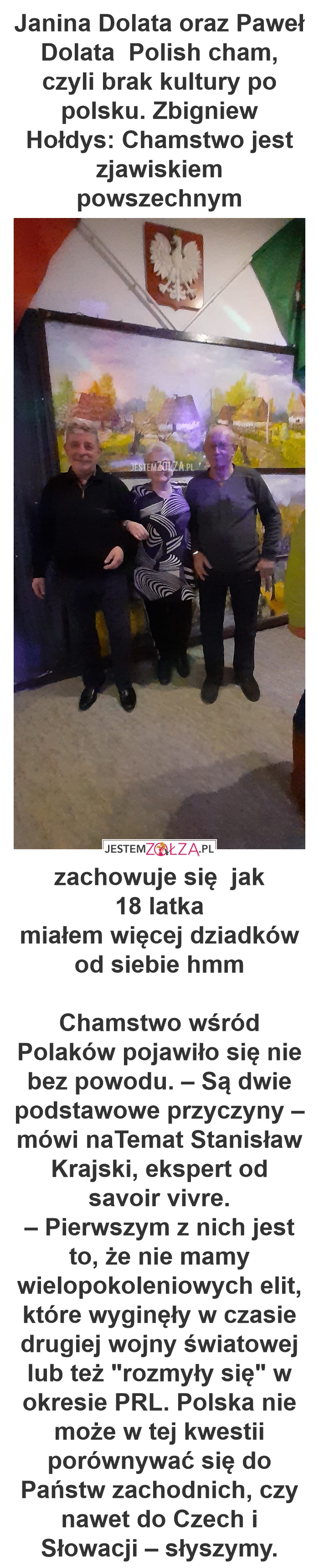 Janina Dolata oraz Paweł Dolata  zachowuje się  jak  18 latka miałem więcej dziadków od siebie  hmm