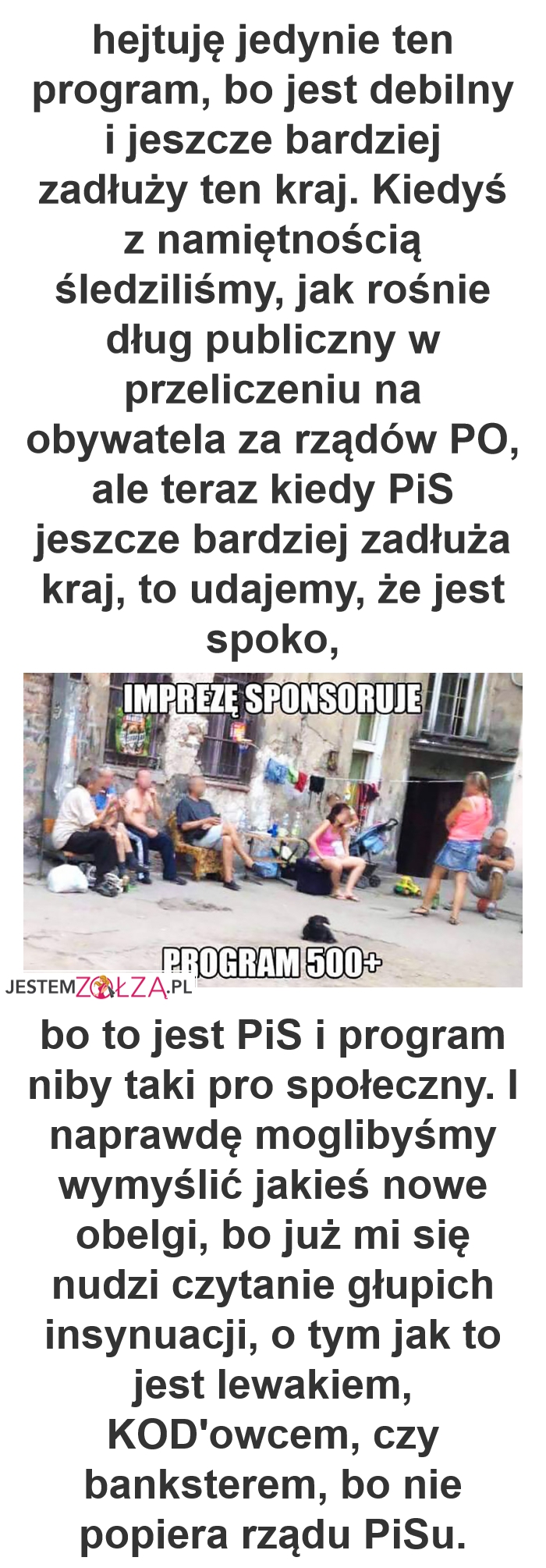 Imprezę sponsoruje Program 500 plus patologia